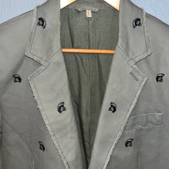 Vintage Men's JUICY COUTURE Skull Mohawk Embroidered Sport Coat Blazer Jacket 40 - Picture 2 of 16